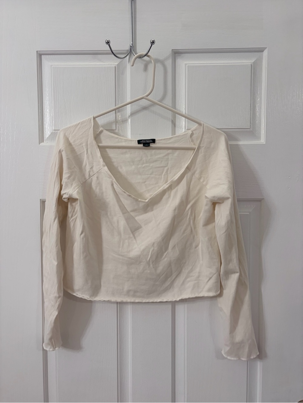 Wilfred Cream Long-Sleeve V-Neck Top